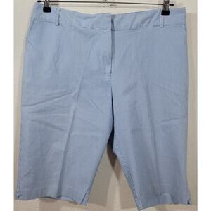 Briggs New York Blue White Striped Bermuda Shorts 18 Lightweight Stretch Pockets